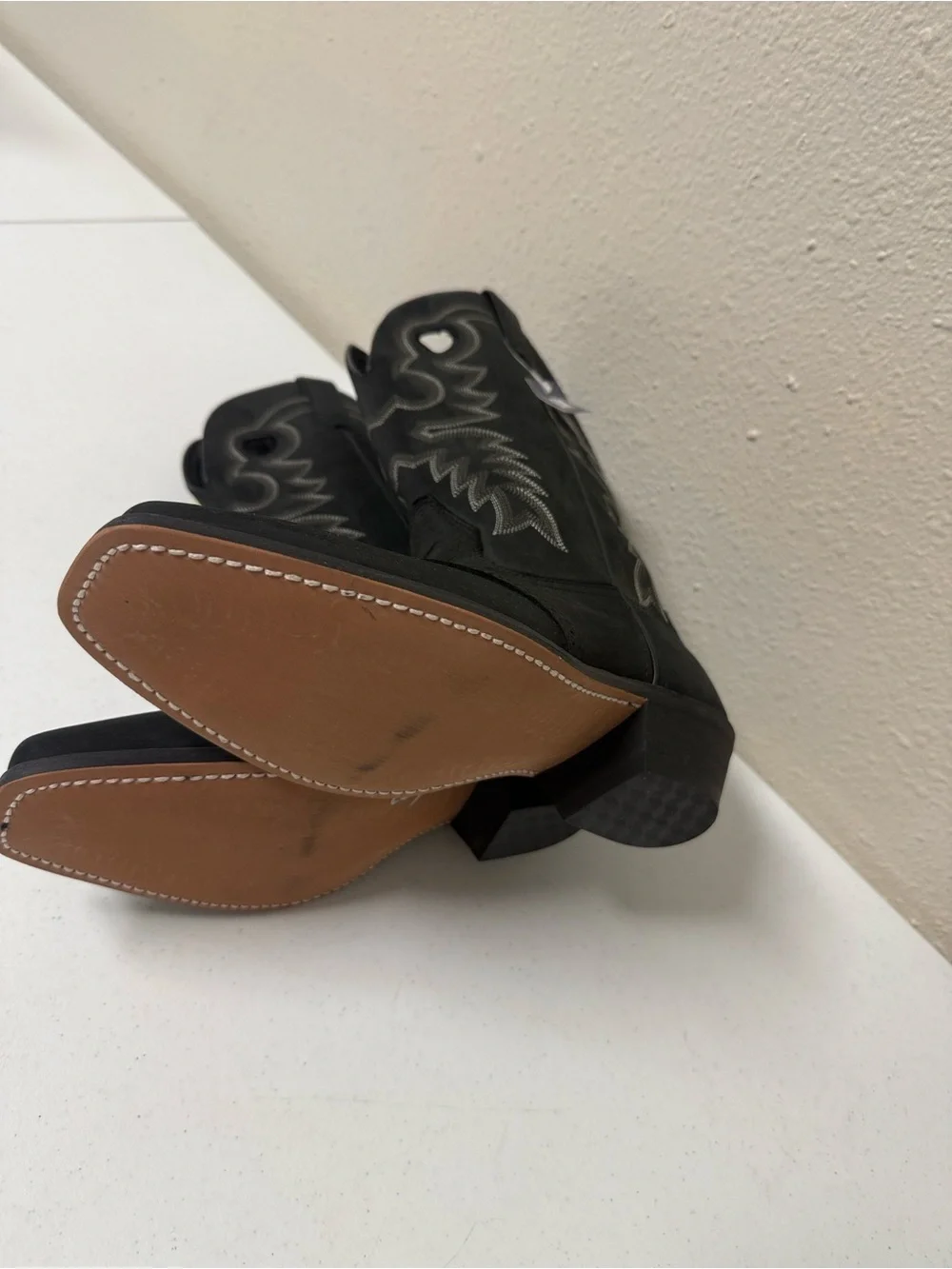 Classic Black Western Knee Booties - Black